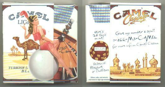 Camel Lights Casino Showgirl Issue Cami side slide cigarettes hard box